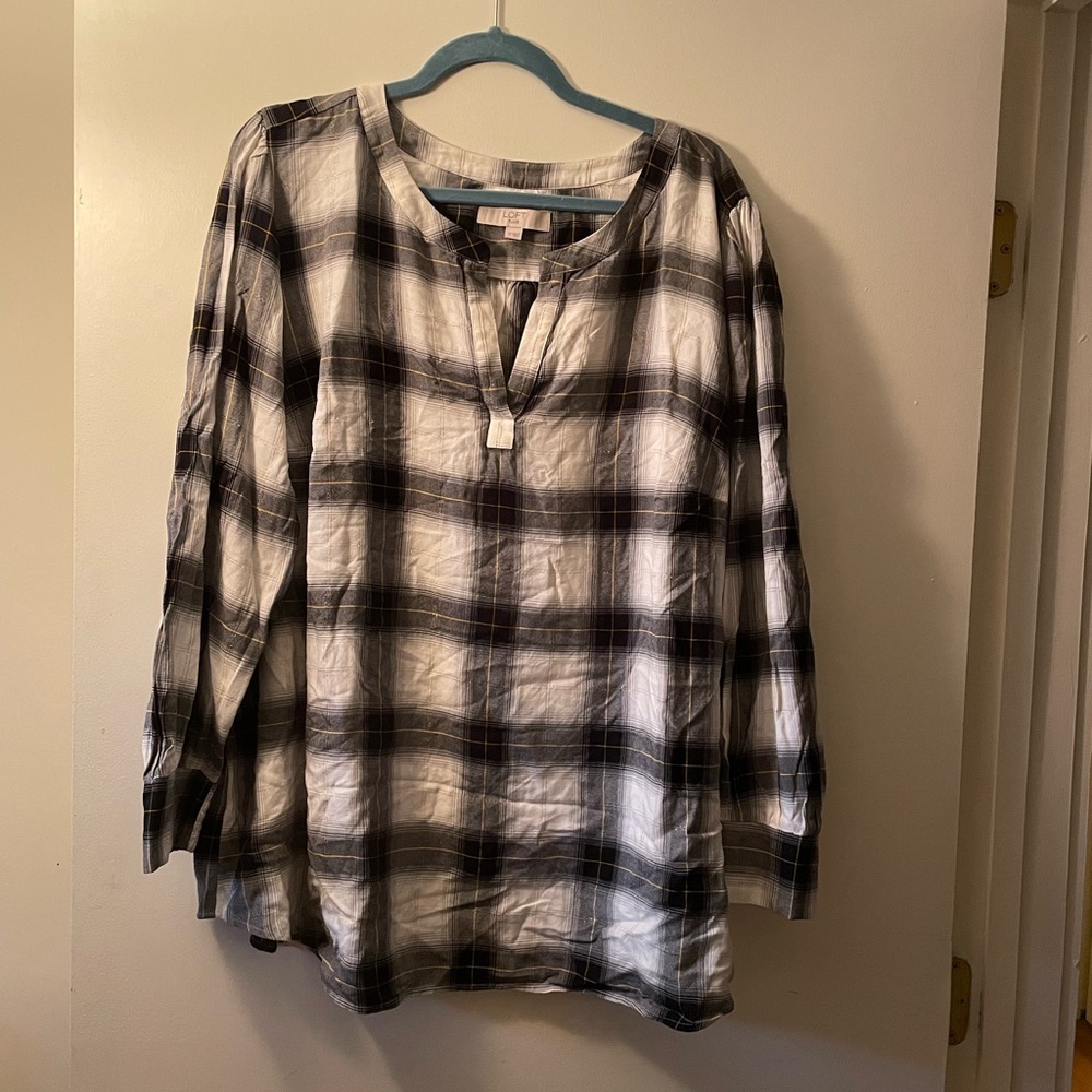 EUC Loft plaid top